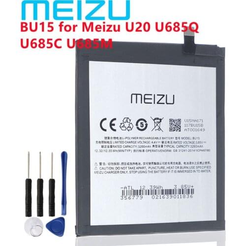 Meizu 100% Original 3260mAh BU15 Battery For Meizu U20 Mobile Phone Latest Production High Quality Battery With Tracking Number