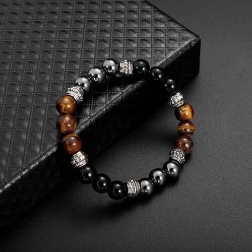 Fashion Magnetic Tiger Eye Hematite Stone Bead Couple Bracelet Health Care Magnet Men Women Help Weight Loss Jewelry
