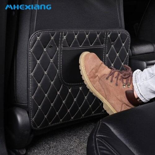 NEW Universal Car Seat Back Leather Cover Protector for Kids Children Anti Kick Pad Waterprrof Storage Bag Interior Accessories