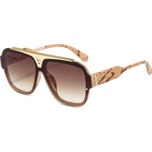 2021 New Vintage Classic Oversized Shield Style Gradient Sunglasses Women Luxury Decoration Design UV400 Sun Glasses