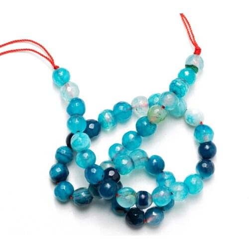 Wholesale Natural Stone Beads Blue Faced Agates Beads Needlework for Jewelry Making 4mm 6mm 8mm 10mm DIY Bracelet Necklaces