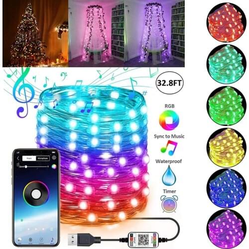 Christmas Tree Decoration LED String Light Smart Bluetooth Personalized String Lights Customized App Remote Control Lights