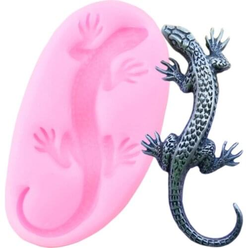 Lizard Silicone Mold Animals Cupcake Topper Fondant Cake Decorating Tools Resin Clay Candy Molds Chocolate Gumpaste Moulds
