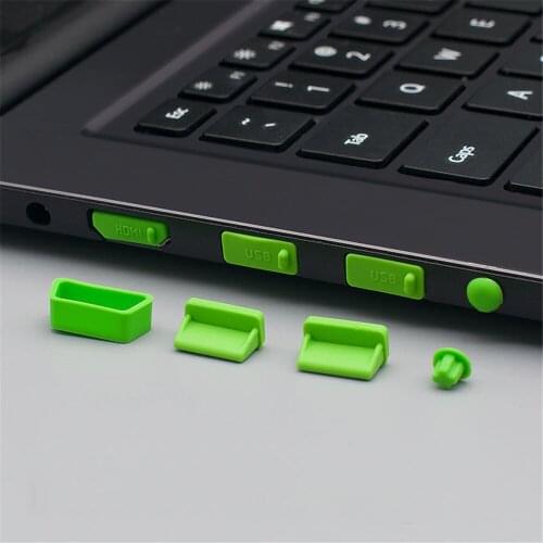 16pcs/set Laptop Silicone Anti Dust Plugs for USB HDMI Network Port VGA Rubber Plug Protect Cover Desk Set Office Supplies