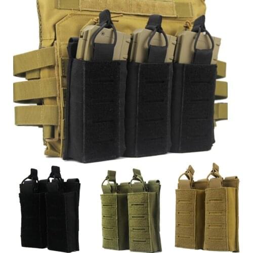 Tactical MOLLE Magazine Pouch Double/Triple Mag Bag Open-Top M4 AK AR Pistol Rifle Magazine Carrier Hunting Paintball accessory