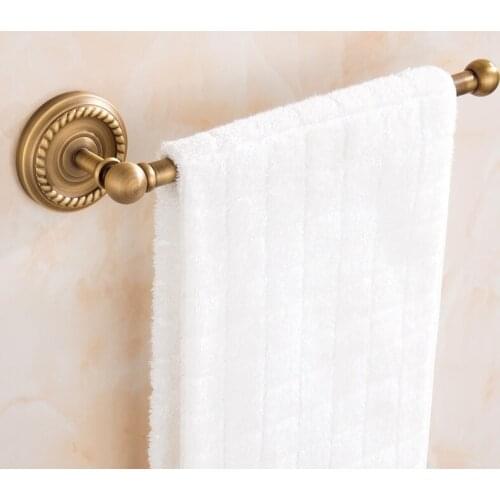 Vidric Antique Brass carved Wall Mount Towel Ring black Brass Towel Bar Towel Rack Free Shiiping Bathroom accessories