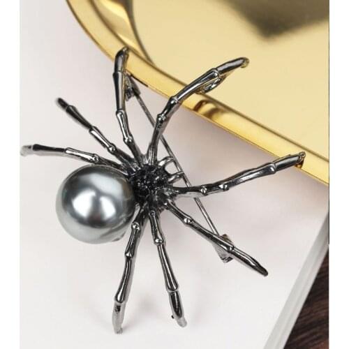 Victorian Mother of Pearl Body and Micro Pave Spider Brooches Pins Women Jewelry A0KD