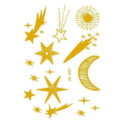 Amazon hot sale waterproof hot stamping makeup face stickers Gold tattoo stickers scar cover makeup party Body Tattoos 500pcs
