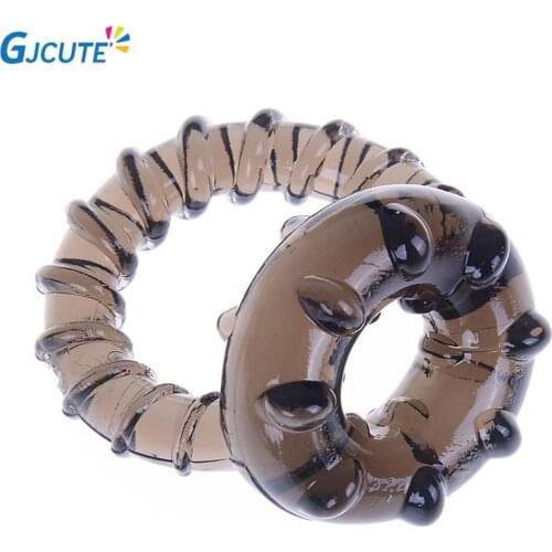 1 * Unique Magic Tricks Couple Lover Toy Play Games Dual Ring Men Male Soft Silicone Time Delay Ring Lasting Product