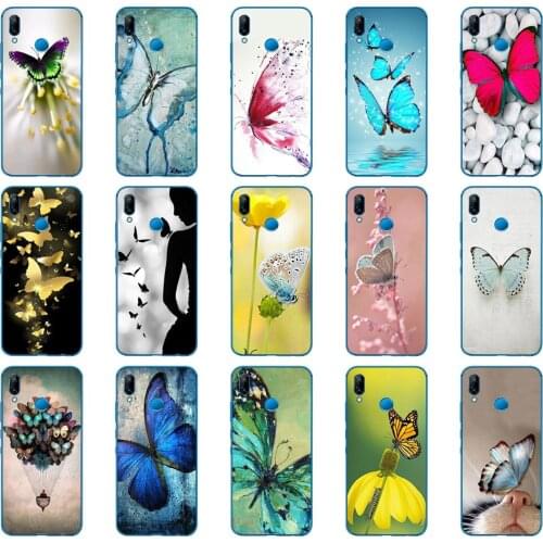 11DD Butterfly Stand On The Cat Nose Soft Silicone Cover for Huawei P9 P10 P20 P30 Lite mate 10 20 PRO lite p smart 2019 case