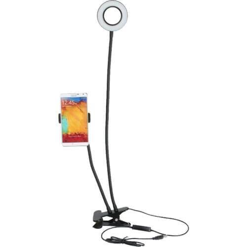 12w Long Arm Selfie Universal Holder 24 LEDs Ring Flash Fill Light caster USB Clip Camera Cell Phone Stand lamp Live stream 5V