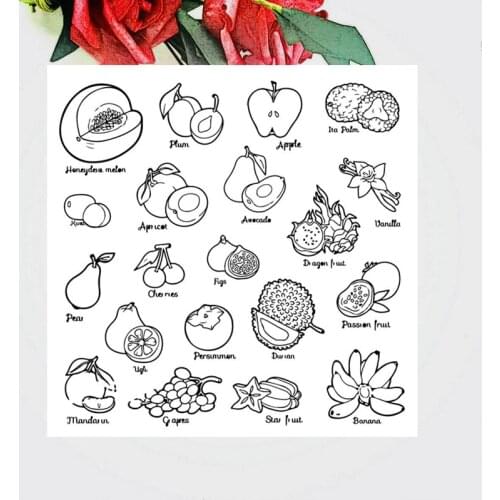 14*14CM Daily Fruit Transparent Clear Stamps / Silicone Seals Roller Stamp For DIY Scrapbooking Photo Album/Card Making