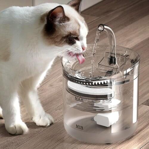 2L Automatic Cat Water Fountain With Faucet Dog Water Dispenser Mute Drinker Pet Drinking Filters Feeder Motion Sensor