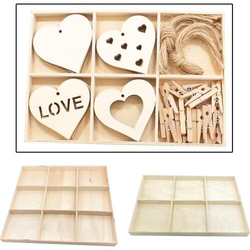 6/9-Grid Vintage Wooden Storage Divider Box Drawer Desk Organizer Tray for Crafts,Flowers, Plants,Jewelry, Small Items Supplies