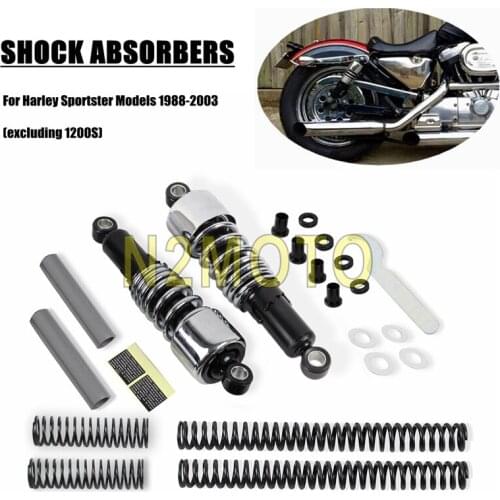 10.5" Shock Absorbers Retro Motorcycle Rear Lowering Slammer Kit for 1988-2003 Harley Sportster XL 883 1200 Custom XL883 XL1200