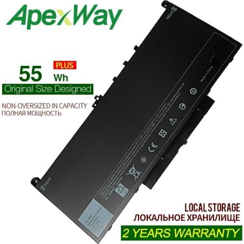 ApexWay 7.6V 55WH J60J5 Laptop Battery for Dell Latitude E7270 Latitude 7470 Battery MC34Y 0MC34Y J60J5