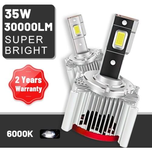 Carlitek D1S D2S D3S D4S D5S D8S LED Headlights 30000LM High Bright D1R D2R D3R D4R 6000K CSP Chip Canbus Decoder 2PCS Car Light