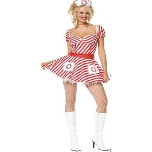 White insert red cute girl nurse costume,low cup short classic nurse cosplay fancy dress 4642