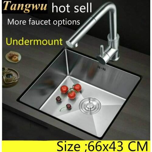 Free shipping Vogue kitchen manual sink single trough high quality 304 stainless steel large hot sell 660x430 MM