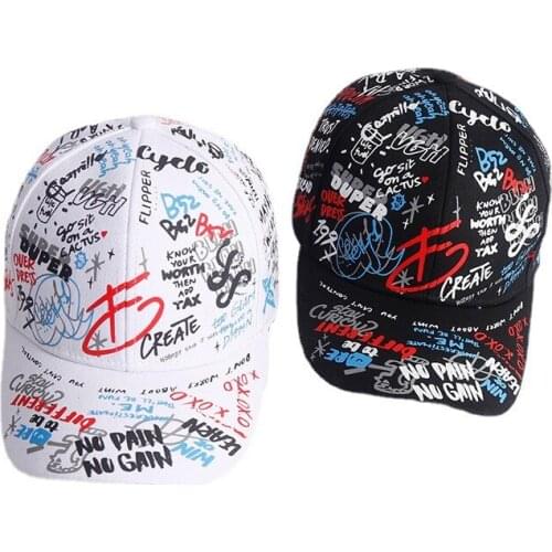 Baseball Cap Hat For Women Men Hip Hop Fashion Korean Style GD Graffiti Popular Adjustable Size Outdoor Hats