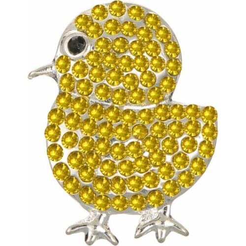 BTN-5424 Free shipping 23*18mm 100PCS/Lot yellow chick rhinestone button with slider for DIY craft wedding party scrapbook