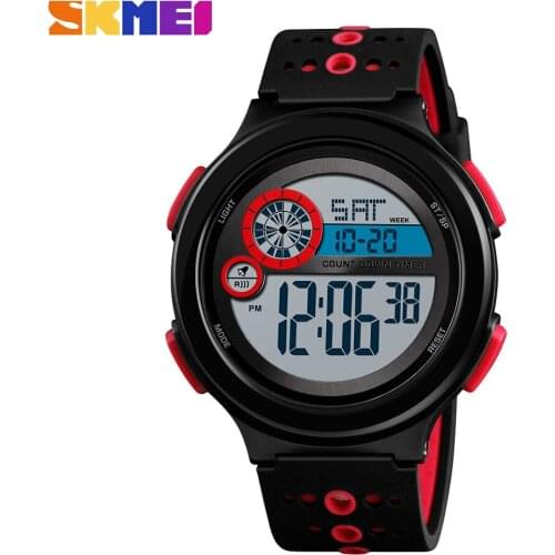 SKMEI 1374 Mens Watches LED Digital Watch Men Black Wrist Watch Alarm 50m Waterproof Men Sport Watches Relogio Masculino 2021