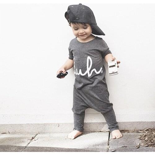 Top Baby Closed Crotch Rompers Boys Girls Cotton Rompers Newborn Baby Clothes Jumpsuit Infant Cartoon Cross Print B0722