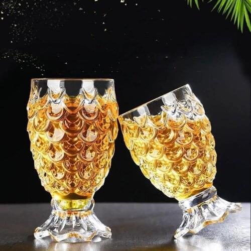 Household Mermaid Tail Glass Thickened Lead-free Glass Fish Scale Cup Milkshake Cup Creative Juice Wine Cup 250ml Free Cup Brush