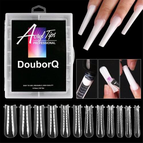 120Pcs Nail Form Molds Quick Building Mold Tips Finger Extension Nail Dual Forms Nail Art UV Builder Nail Gel Tools False Nail
