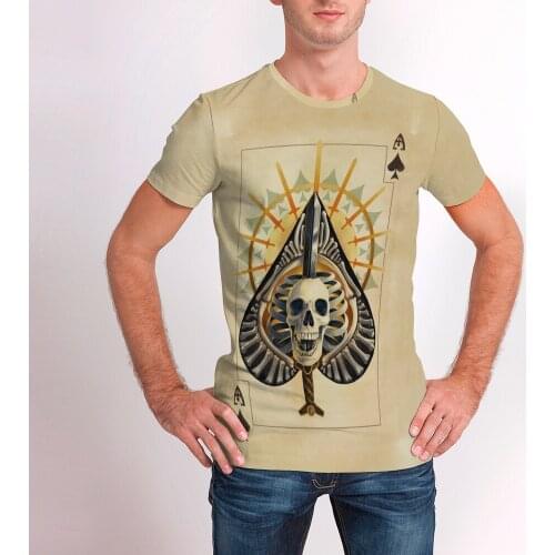 3D T Shirt Men Clothing Summer Casual Short Sleeve personality T Shirt Streetwear Spades Skull Print T-shirts For Male Tops