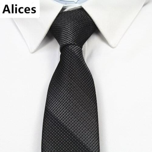 6cm Men Ties Necktie Mens Vestidos Business Wedding Tie Male Dress Legame Gift Gravata Black Stripes JACQUARD WOVEN Ties