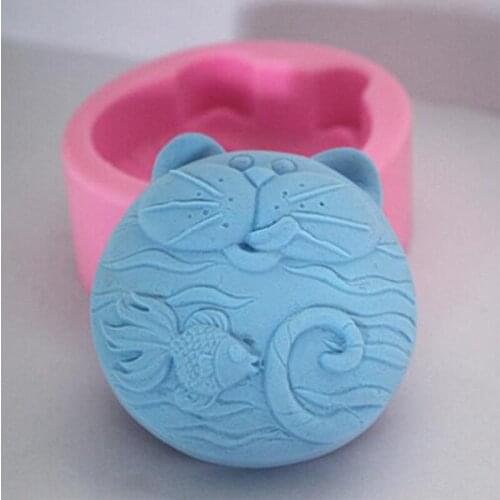 Hot Sale Diy Sugar Craft Cake Goldfish Cartoon Cat Silicone Mold Fondant Chocolate Mold Handmade Soap Mould Cake Decorating Tool
