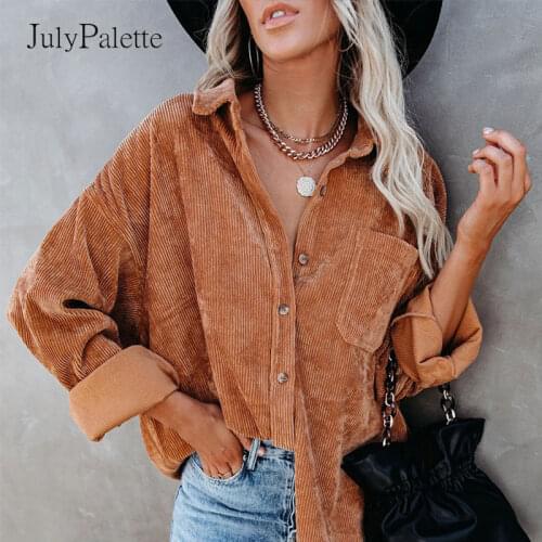 Женские вельветовые рубашки JulyPalette China At AliExpress