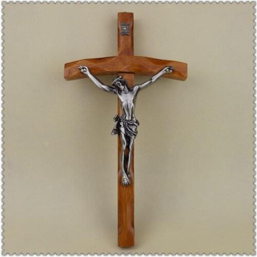 CATHOLIC CHRISTIAN ACTIVITIES CROSS CRUCIFIX 30*16CM RELICS EXQUISITE TEAK ROOD JESUS CROSS FIGURE JESU LAMB OF GOD FIGURES