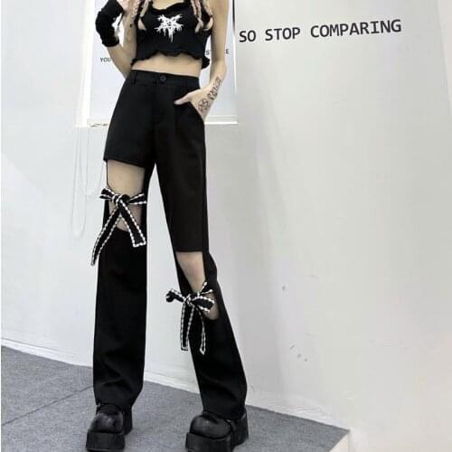 Summer womens irregular cartoon print camis sexy vest top and hole big bow pants ladies trousers fashion clothing NZ32