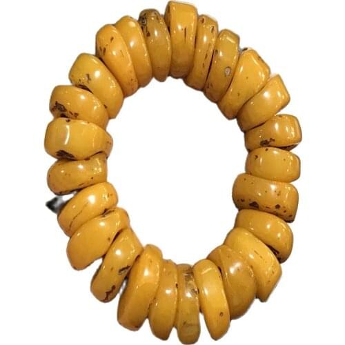 Honey wax, amber bracelet, old honey wax, original stone, follow-up bead, hand string, mens new bead