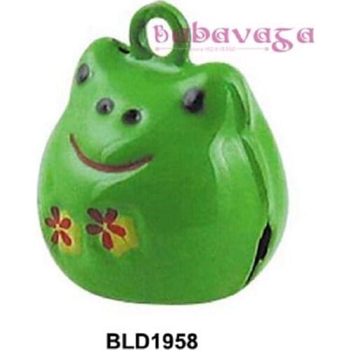 Cute Cartoon Frog Head Metal Bell Gift Finding Charms Pendants Christmas Festival Decoration