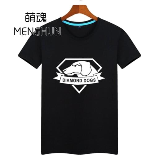 Pure cotton game t shrits Metal gear solid 5 diamond dogs printing mens short sleeve t shirts MGS t shirts ac853