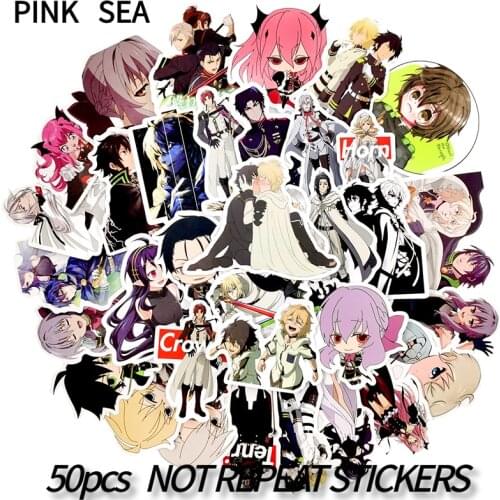10/30/50pcs/set Cartoon Anime Seraph Of The End Stickers For Laptop Luggage Fridge Notebook Skateboard Graffiti Stickers For Kid
