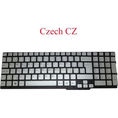 Laptop CZ FR IT HU Keyboard For SONY For VAIO SVS15 149068511CZ 149015941FR 149067911IT Czech French Italian Hungary silver new