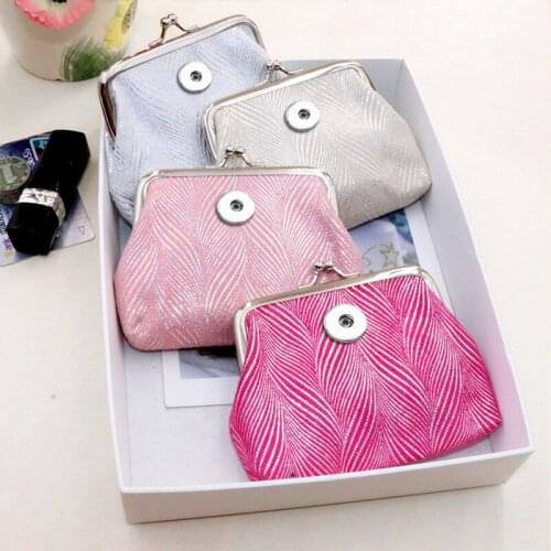 2021 NEW 18mm Snap Button jewelry Coin Purses Small-Wallets Money-Bags For girls gift QB7004