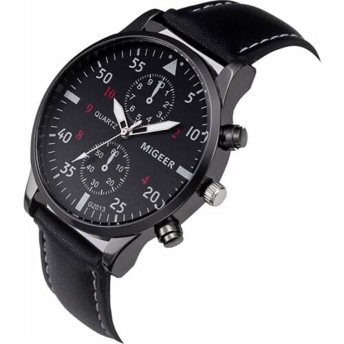 New Luxury Mens Watch Alloy Leather Strap Crystal Glass Quartz Wrist Bracelet Clock for men watch clock 2021 Newest High Quality