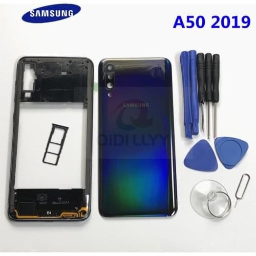 Samsung Galaxy A50 2019 Full Housing Case Middle Frame Back Battery Cover Rear Door Original