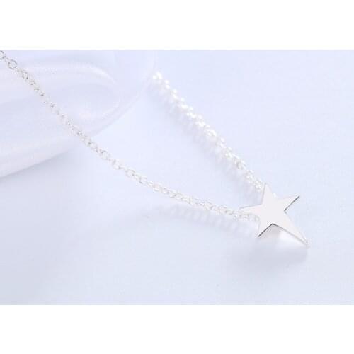 Chandler Metal Plating Pentagram Star NecklaceS & Pendant For Women Star Link Chain Tiny Collares Mujer Gift 10pcs
