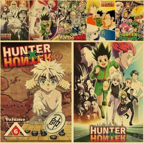 Gift HUNTER x HUNTER Jpanese Animation Retro Posters Kraft Paper Prints Home Room Bar Wall Decoration Art Canvas Painting