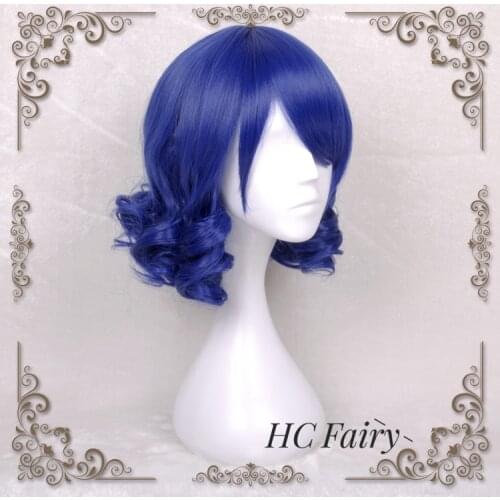 SHOW BY ROCK !! Plasmagica Cyan Hijirikawa Synthetic Hair Cosplay Wig Blue Curly Hair for Adult Halloween