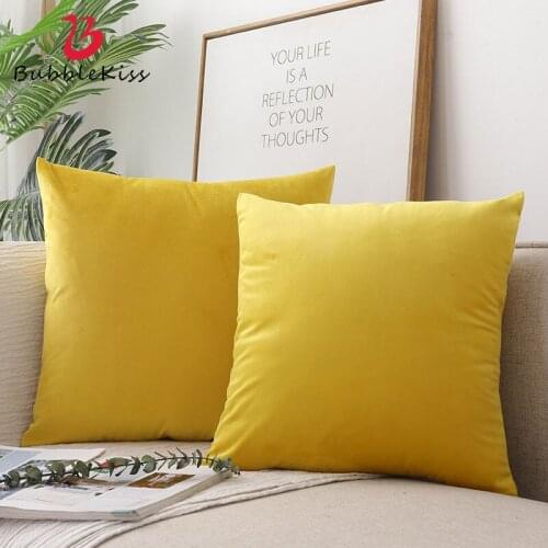 Bubble Kiss Cushion Cover Solid Color Soft Comfort Velvet Square 40*40CM Home Bedroom Living Room Sofa Decoration Pillow Cover