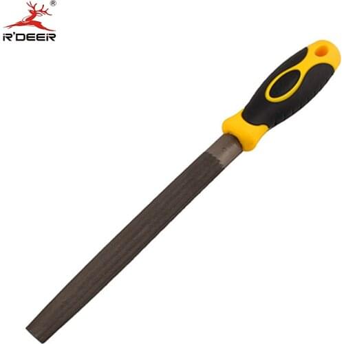 RDEER Semi-Round Files 8''/200mm Flat Head 2-Color Handle Fine Tooth Double lines Woodworking Hand Tools