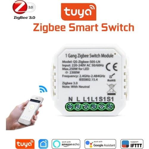 Tuya ZigBee Switch Relay Breaker Module 1/2 Way Automation Work With Google Home Alexa Smart Life/Tuya APP Remote Control