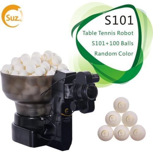 SUZ Table Tennis Robot S101 PING PONG Training Machine Automatic Table Tennis Trainer for 40+ balls